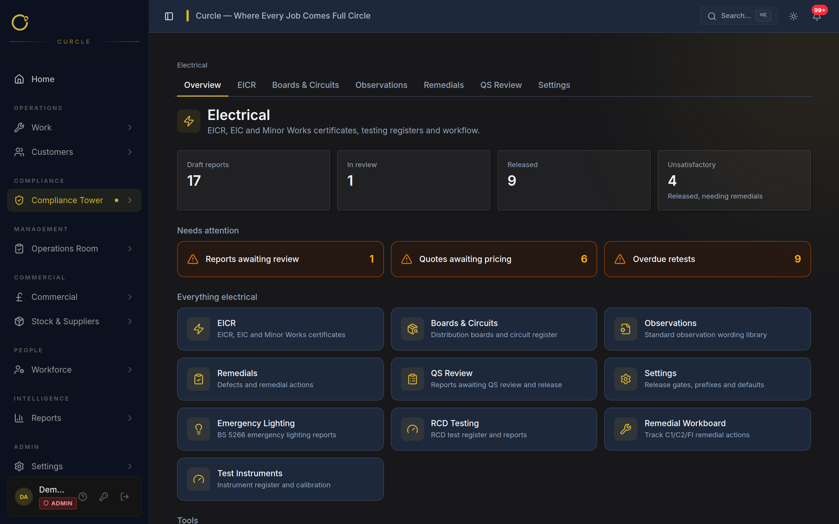 Electrical (EICR) screenshot