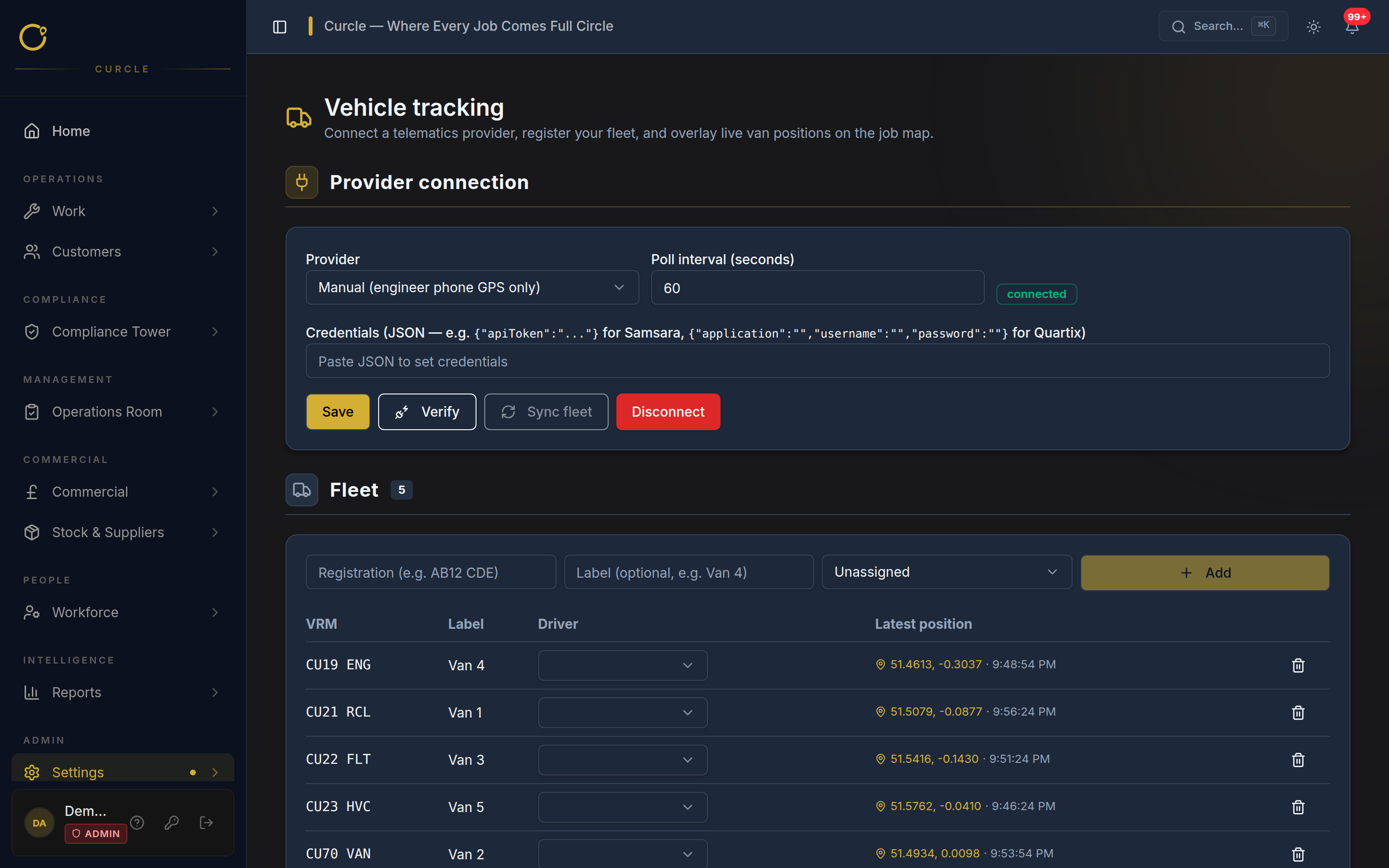 Vehicle Tracking screenshot